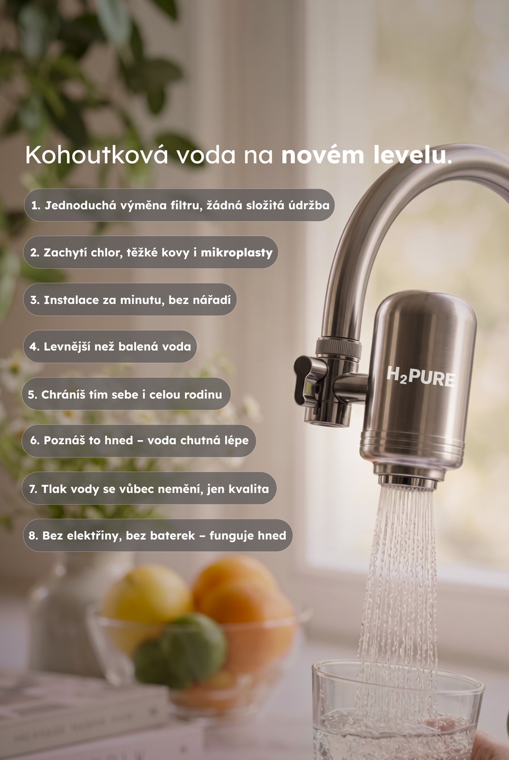 H2Pure Filtr na kohoutkovou vodu